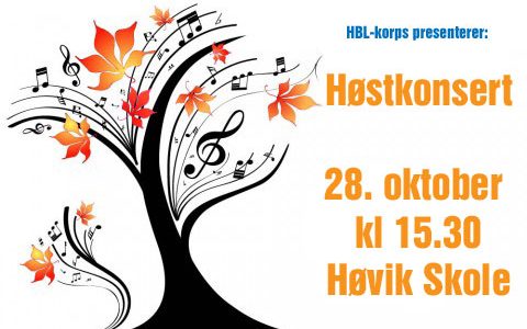Høstkonsert 28. oktober kl 15.30