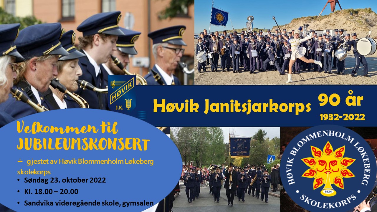 Jubileumskonsert Høvik Janitsjarkorps 90 år – gjestet av Høvik Blommenholm Løkeberg skolekorps